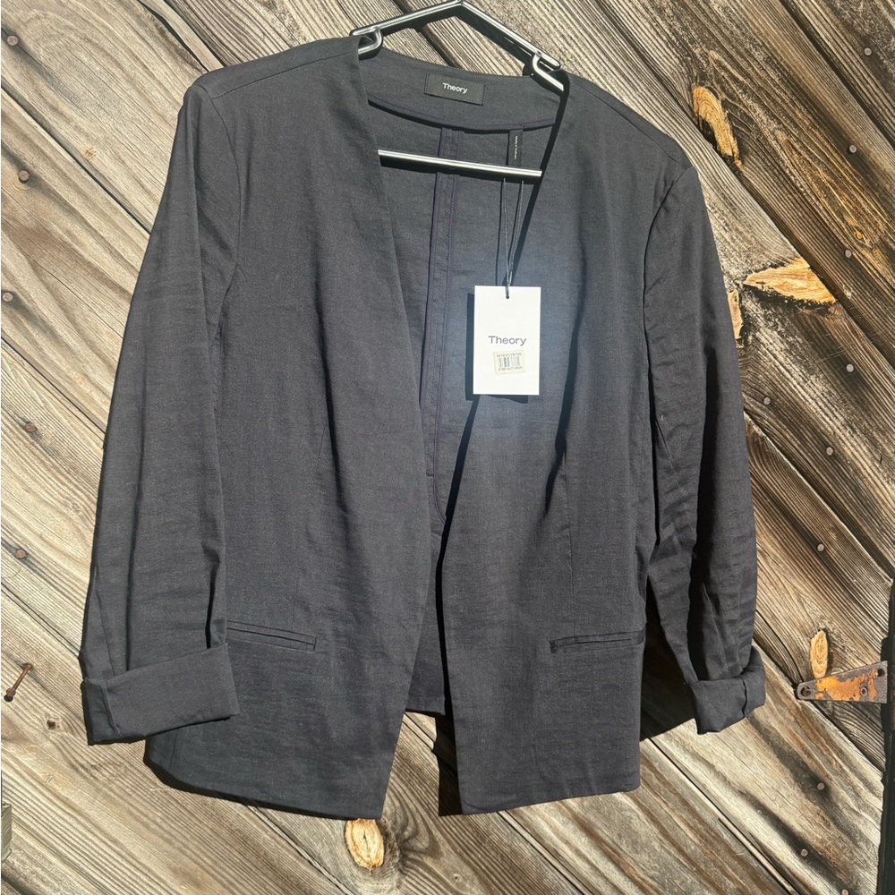 Theory Navy Open Front Jacket